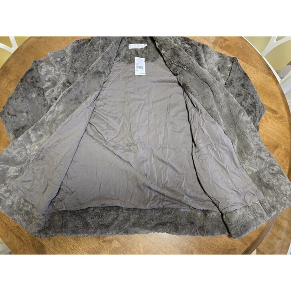 ASTR The Label Jacket Womens Large Grey Coat No Closure Soft Fuzzy W/Pockets NWT - Picture 13 of 13